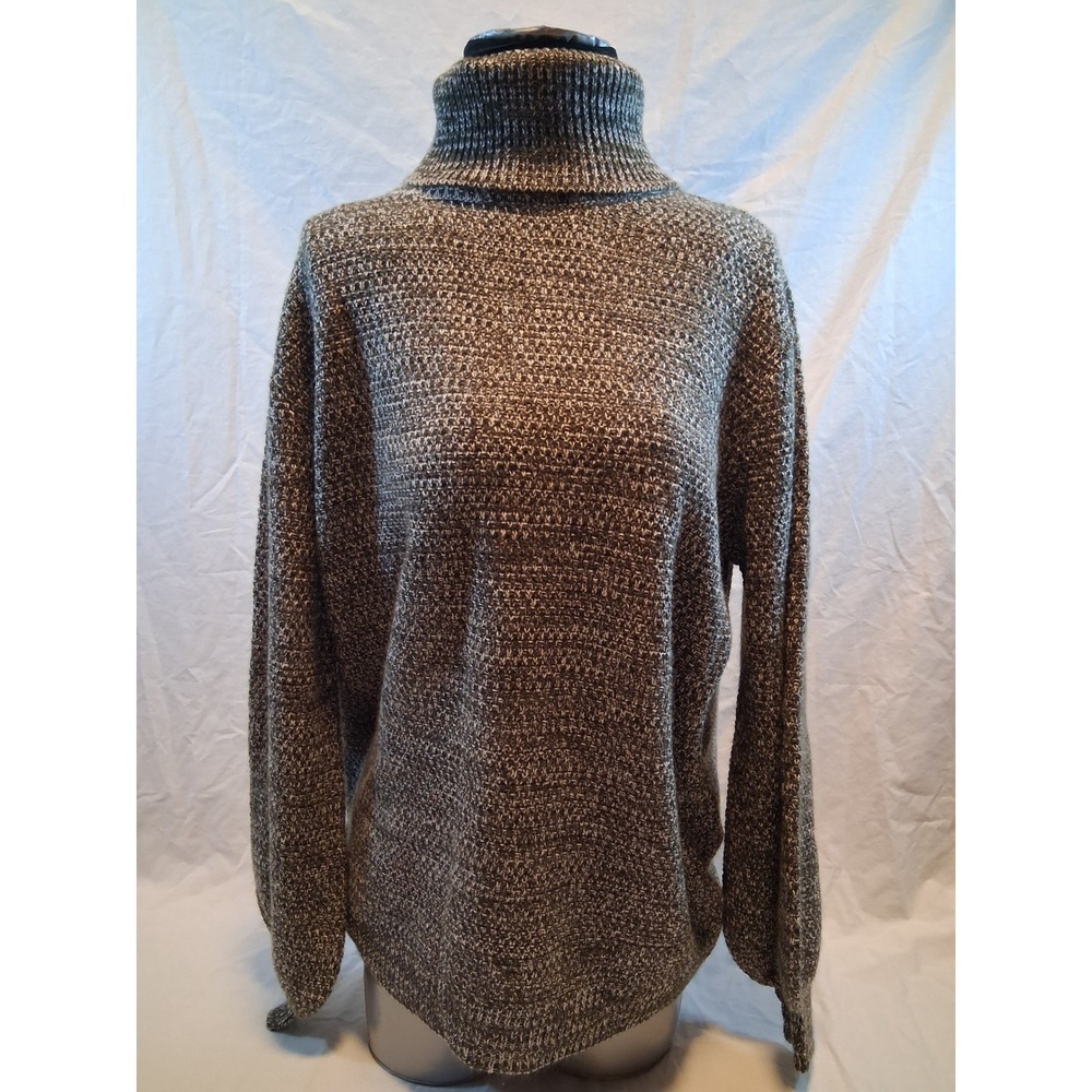 Zenana Women Gray White Marled Turtleneck Sweater Size S TW-21051 Knit Top